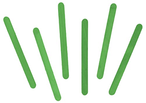 Stiele aus Holz, Grün, 114 x 10 x 2 mm, 50 Stück.