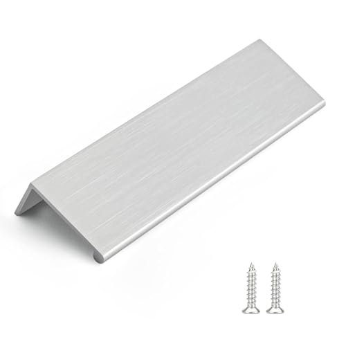 Rergy 10 Pack 5 INCH Cabinet Pulls Brushed Nickel Finger Pulls Brushed Nickel Edge Pulls for Cabinet Kitchen Cabinet Edge Pulls 128mm Cabinet Finger Pulls