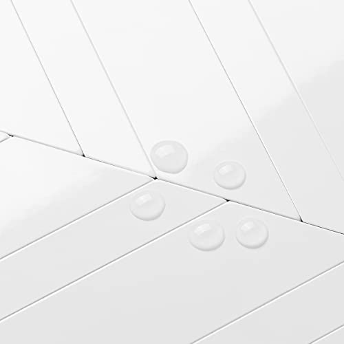 Dicofun Polished White Herringbone Peel And Stick Backsplash, Reallistic Ceramic Tile Look Pvc Stick On Backsplash For Kitchen And Bathroom, 1 Sheet #TOP1