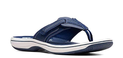 Clarks Unisex Brinkley JazzH Sneaker, Navy Synth, 0 US Women