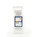 Kit di 100 Fascette plastica bianche per cablaggio - Stringicavo professionali 7,6x370 mm, Nylon 6.6, Iper Resistenti alla rottura