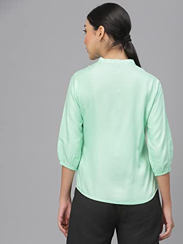 Image of Style Quotient Women Solid Lilac Polyester Formal Shirt