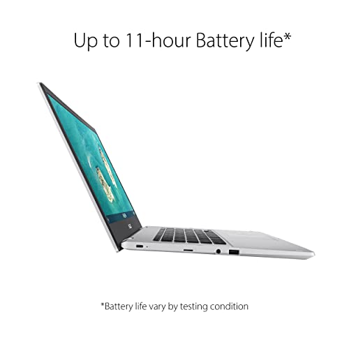 Asus Chromebook Cx1, 15.6" Full Hd Nanoedge Display, Intel Celeron N3350 Processor, 64Gb Emmc Storage, 8Gb Ram, Chrome Os, Transparent Silver, Cx1500Cna-As84F #TOP5