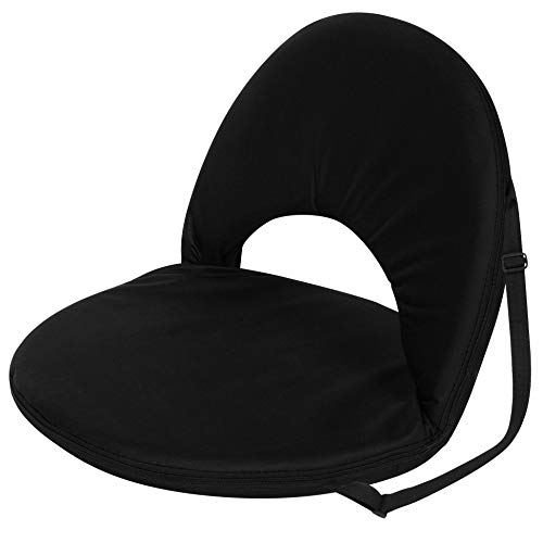 Trademark Innovations Portable Multiuse Adjustable Recliner Stadium Seat (Black) (Renewed)