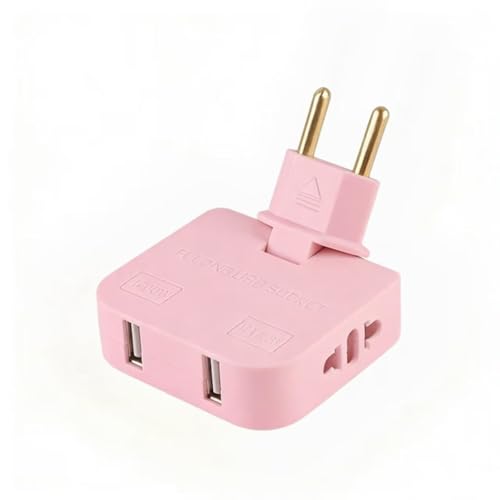 Image of 3-in-1 Foldable 180 Rotating Plug Converter Universal EU Adapter Rated Voltage Folding EU Plug Adapter with 2 USB Ports Universal Rotatable Socket Splitter Wall Tap with USB Travel Adapter