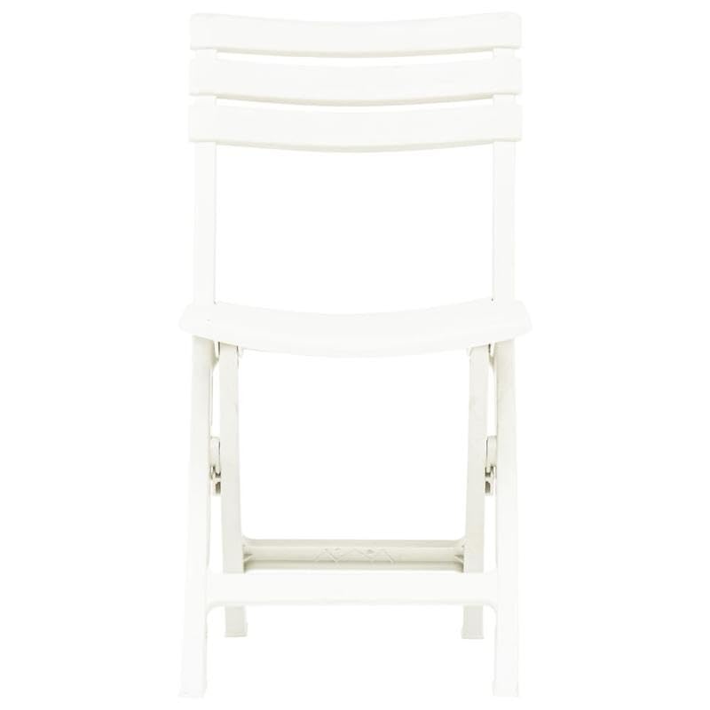 Sillas de jardín plegables 2 unidades, plástico blanco, ligeras y resistentes a la intemperie, perfectas para balcón, terraza o jardín, ahorro de espacio y fácil de limpiar
