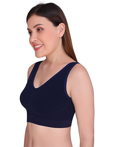 Image of Plumbury Women's Nylon Lightly Padded Wire Free Sports Bra