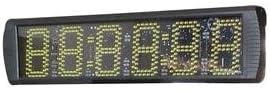LED Race Timing Clock 5" High Character Hours Minutes Seconds Countdown/up Max Up to 99 HRS 59 MINTS 59 SECS IR Remote Control Yellow Color