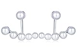 Infinite U Women's 925 Sterling Silver Simulated Pearls Earring Jackets Front and Back Earrings Ear Studs