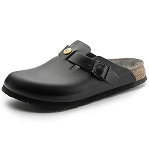 Birkenstock 61368-42 Boston – Scarpa Aderente antistatica/Pelle Naturale, Misura 42, Colore: Nero