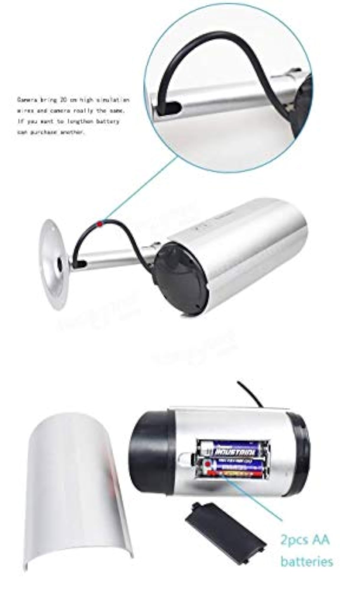 Dummy Fake Bullet Camera with Flashing Red LED Light