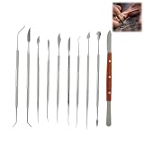 10 Pièces Outils Sculpture à Double Extrémité en Acier Inoxydable, Kit Sculpture Cire D'ar...