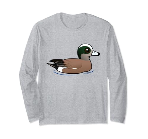 Cute Cartoon American Wigeon Birdorable Duck Waterfowl Long Sleeve T-Shirt