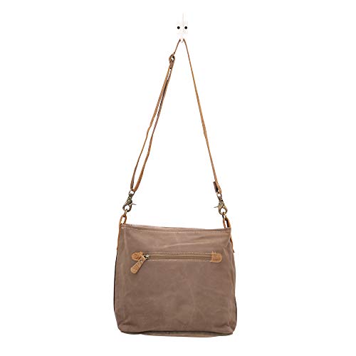 Myra Bag Linaria Upcycled Canvas & Cowhide Shoulder Bag S-1505 #TOP5