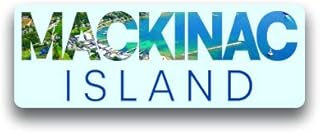 Mackinac Island Vinyl Decal Sticker Travel Explore Adventure Camping Fishing Hike 2 Pack 8 Inch by 3 Inch Premium Quality Vinyl UV Protective Laminate PD1860