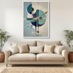 Toiles imprimées géométriques abstraites bleu vert 70x100 cm - 2