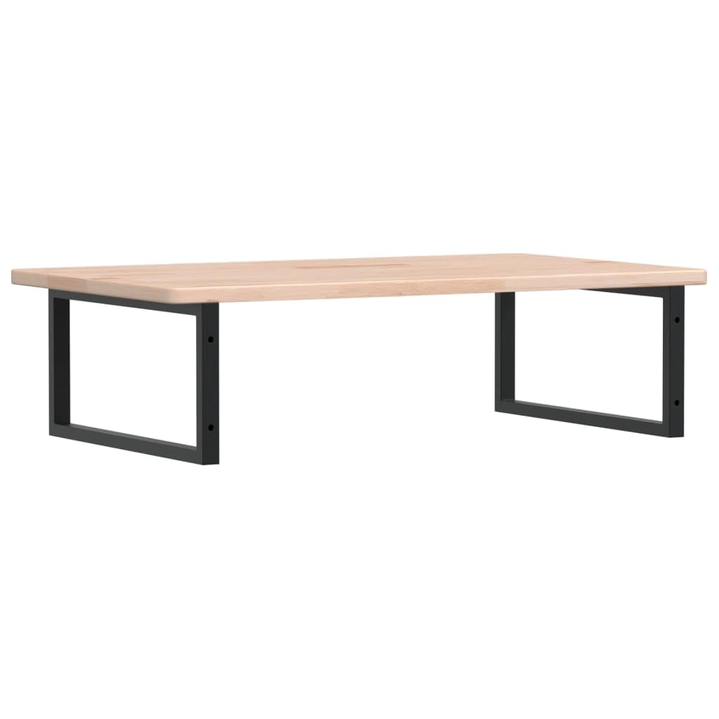 Piano lavabo in legno di rovere massiccio con supporto in acciaio, 100 x 60 x 2,5 cm, portata fino a 100 kg, salvaspazio per lavabo con mobiletto inferiore, moderno scaffale da bagno per