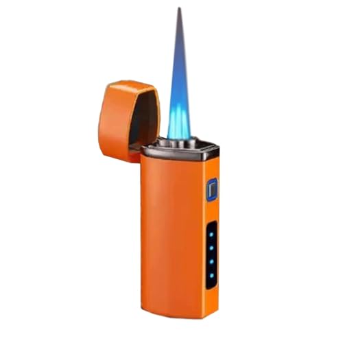 Encendedor antorcha triple jet, metálico naranja