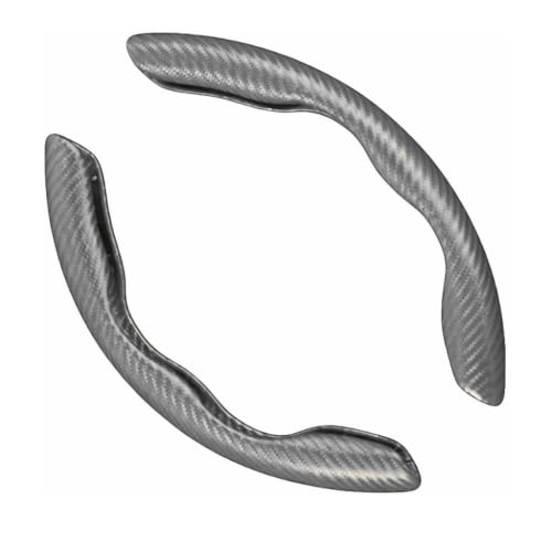 Image of High Life Carbon Fiber Steering Wheel Grip Pads - Grey Color | Anti-Slip Textured Steering Wheel Cover Grip | Universal Fit for Cars | Premium Comfort & Control