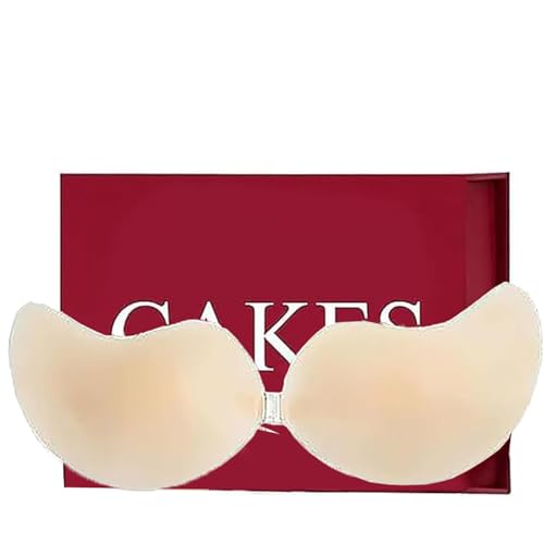 Cakes Cleavage Bra Push Up Sticky Bra, Invisible Strapless Backless Push Up Self Adhesive Body Bras