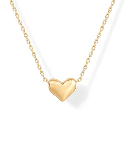 PAVOI 14K Gold Plated Heart Pendant Necklace for Women | Dainty Valentines Love Pendant Necklaces