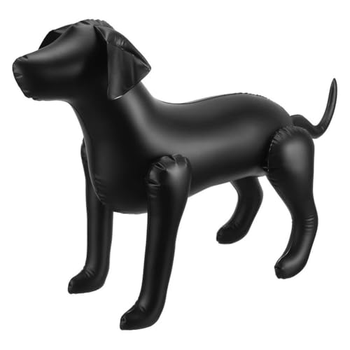 FACAIIO Mannequin gonflable en PVC pour chien avec pieds pliables Blanc/noir