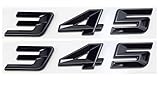 Pair Set 345 Emblem 3D Badge Fits for Passenger & Driver Side Rear Body Sticker Decal Nameplate (Gloss Black)