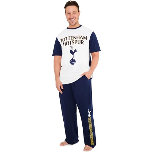 Get Trend Tottenham Hotspur Pijama Futbol Hombre, S-3XL, Conjunto de Camiseta Manga Corta y Pantalón Largo, Regalo Hombre (S, Azul Marino Tottenham Hotspur)