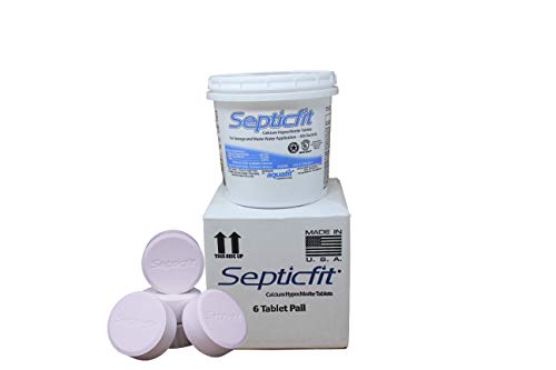 Septicfit Septic Chlorine Tablet - 6 Tablet Pail - 2 lbs - NOT for USE in Swimming Pools White