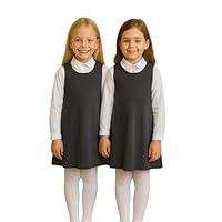 A2Z 4 Kids Pack of 2 Girls Sleeveless Plain School Uniform - UF Dress 862 2 Pack Grey 7-8