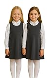 A2Z 4 Kids Pack of 2 Girls Sleeveless Plain School Uniform - UF Dress 862 2 Pack Grey 7-8