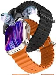 Image of SE HUB Smart Watch with 4G /5G SIM AMOLED Display, Bluetooth Calling, SpO2, Heart Rate Monitoring, Video Calling, 4GB+64GB Storage Long Battery Life 49 mm for Men & Women- Orange & Black Strap