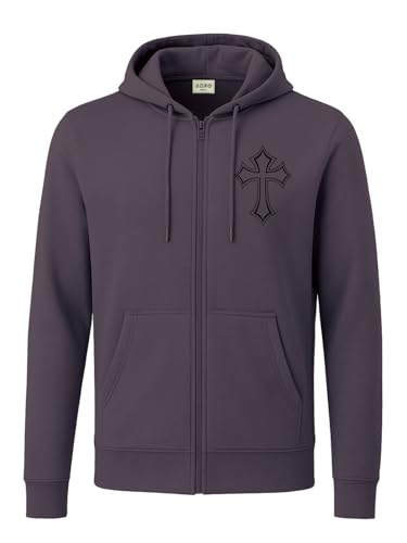 Image of ADRO Men's Regular Fit Zip-Up Hoodie for man | 320 GSM Cotton Poly Fleece Zipper Sweatshirt with Soft Fabric & Printed Hoodies