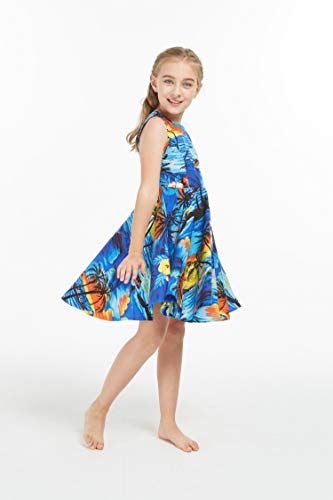 Girl Hawaiian Vintage Fit and Flare Dress in Sunset with Dolphin3