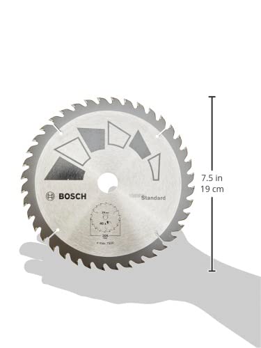 Lame Scie Circulaire Bosch Standard 205 Mm 40 Dents - Coupe Propre Bois Dur & Tendre + Bagues Réduction