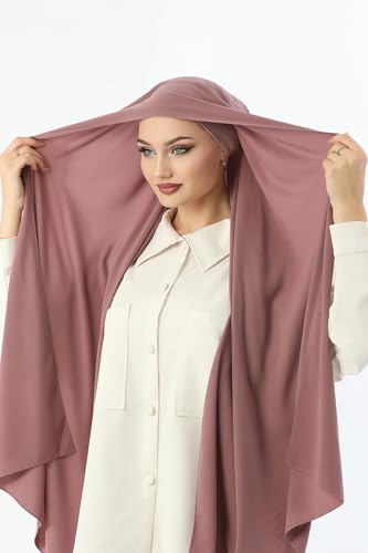 Instant Hijab Scarf For Women - Premium Heavy Crepe (Medina) Head Scarf Wrap - Practical Muslim Instant Hijab4