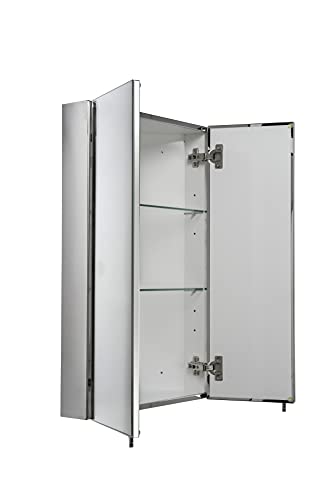 Croydex Wc766105Az Avisio Double Door Corner Bathroom, 27.6" H X 17.7" W Medicine Cabinet, Stainless Steel #TOP2