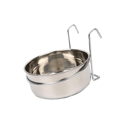 2セットステンレススチール製犬用ボウル 小型犬・中型犬に便利 犬用ケージ 子犬用 直径12cm, 銀