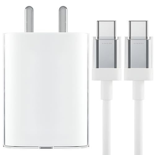 Image of Nothing Original 45W Type C Charger Set with C to C 3Ft Cable Compatible with Nothing Phone 2A /2 /1|Galaxy S24 Ultra /S23|Honor X9B /90 Pro|15 Pro Max /15 Plus /15,45Watt Charging Adaptor,White