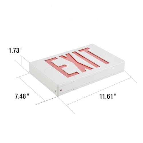 2 Pack Led Exit Sign with Emergency Lights and Battery Backup Operated Powered Red Exit Lights Exit only Sign-UL Listed 120-277VAC Fire Exit Signs Lighting for Room,Street,Window.Stairs.
