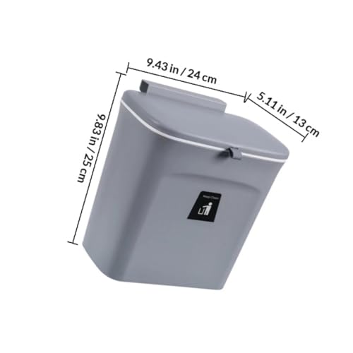 Papelera colgante pequeña gris para cocina miniatura 2