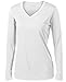 Joe's USA Ladies Long Sleeve Moisture Wicking Athletic Shirt (White - Medium)