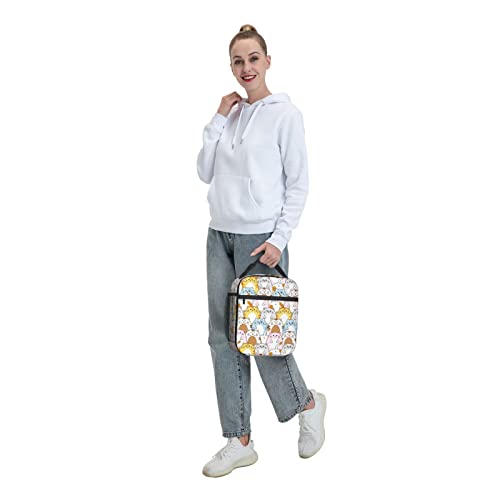 Wzialfpo Cartoon Cats Lunch Box Insulated Lunch Bags Zipper Lunch Bag Cooler Tote Bag For Boys Girls Teens Men Women Office Picnic Travel #TOP7