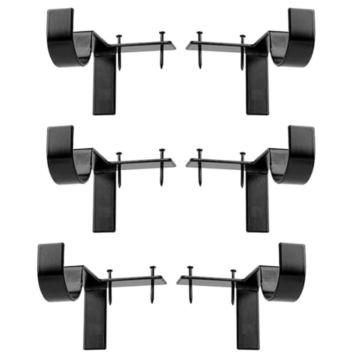 6Pcs No Drill Curtain Rod Brackets, Curtain Rod Holders No Drilling, Easy Install Renter Friendly Nailless Quick Hang Tap in Curtain Rod Hooks