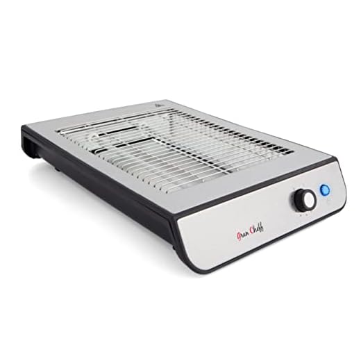 Tostador plano. Calienta repostería. 6 posiciones de tueste. Temporizador con señal acústica. Recoge cables. Potencia: 800 W.