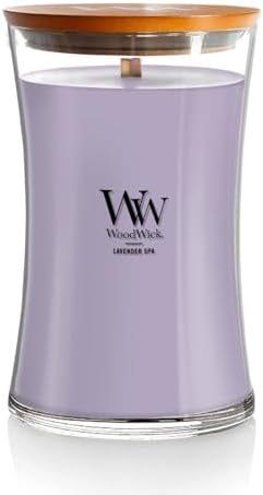 WoodWick Lavender Spa Gifts for Women and Men, 21.5 oz Large Hour...