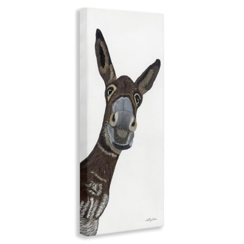 Happily Peering Donkey Farm, 20 x 48 Inch Canvas Wall Art - image 2
