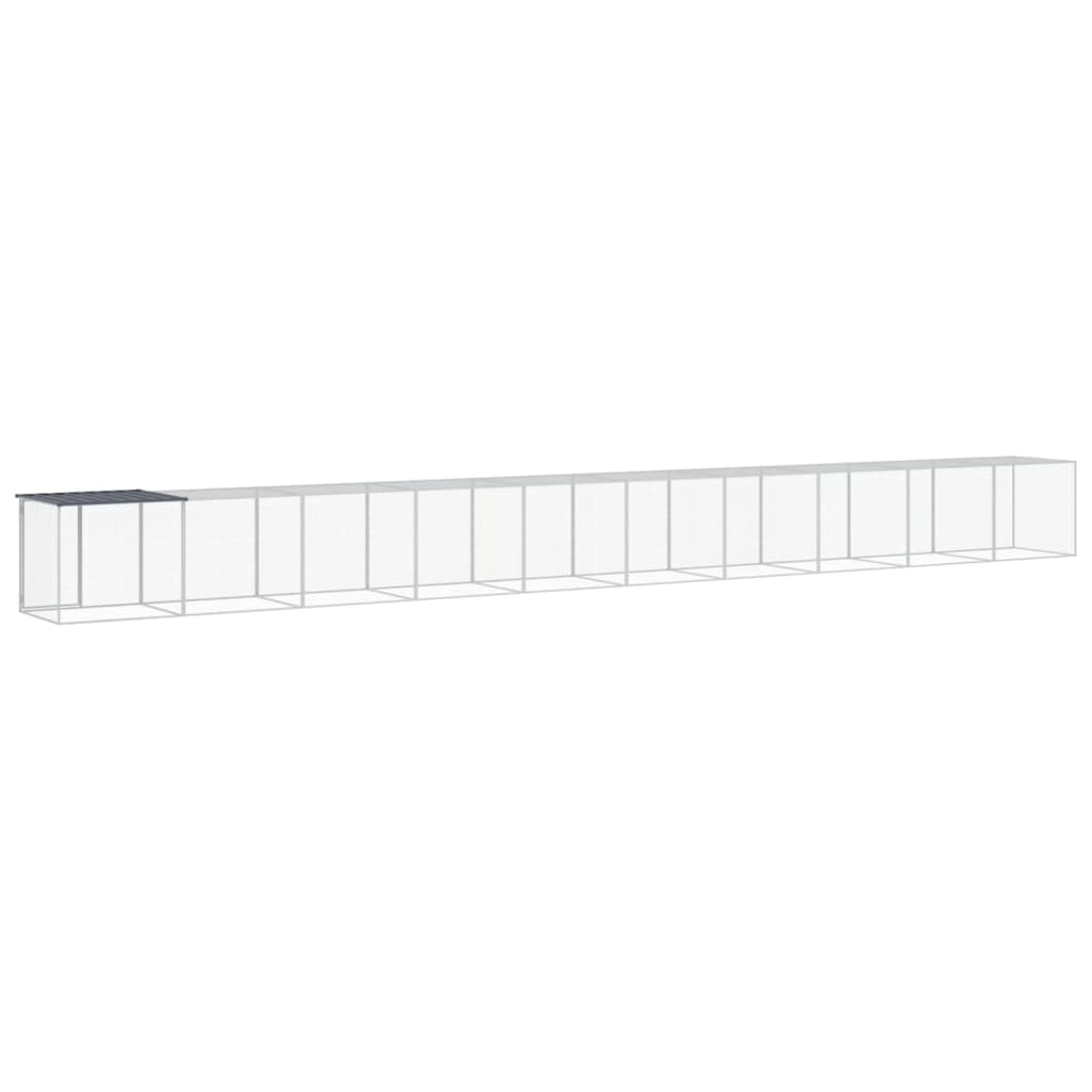 Gabbia per polli con tetto, antracite, 1003 x 98 x 90 cm, in acciaio zincato