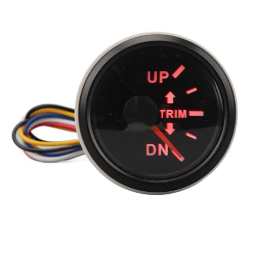 MOPFOL 2.04 Inch Stainless Steel Outboard Engine Gauge Marine Grade Multicolor Background Light​ Trim Balance Meter Outboard Engine(BB)