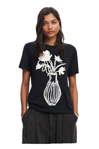 T-shirt Desigual TS_Shadow noir en taille L, confort et maille extensible
